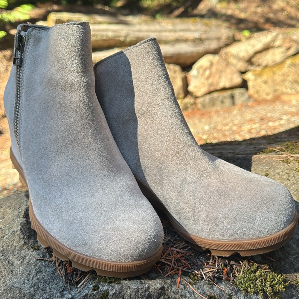 Sorel Joan of Arctic Suede wedge bootie 8 tan - Picture 5 of 5